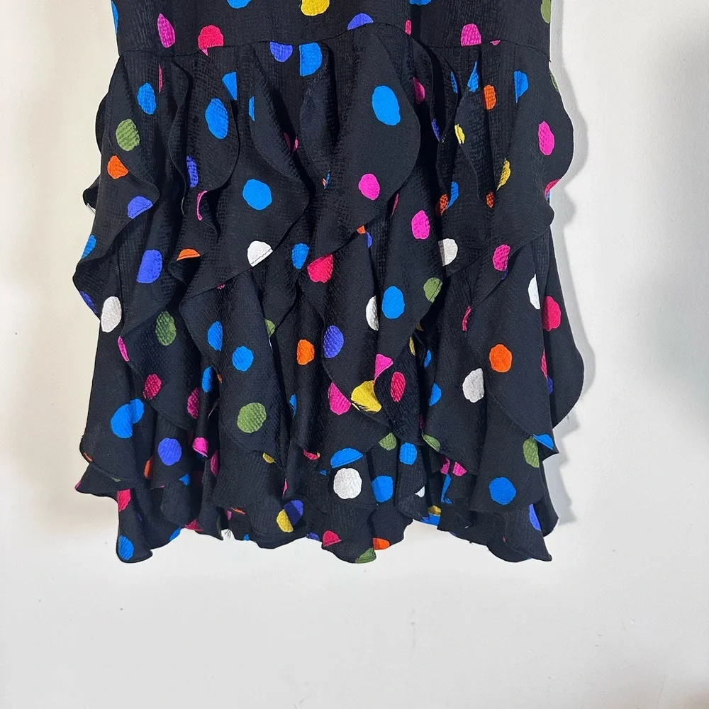 Gillian 100% Silk Vintage 80’s polka dot Ruffle midi Dolman sleeve dress size8 - Picture 13 of 13